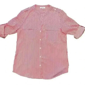 Calvin Klein Woman’s Red and White Stripes Blouse. SM/CH